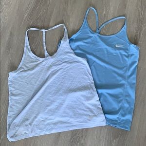 2 BLUE NIKE GYM TANKS